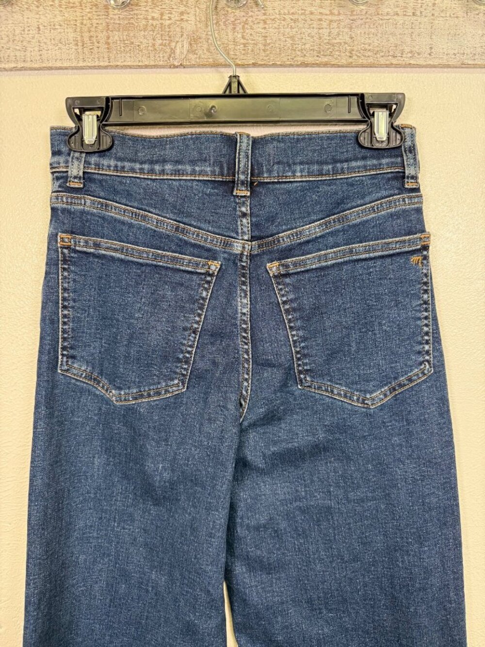 Madewell The Wide Leg Jean High Rise Denim Casual Minimalist Size 25 Dark Wash - Picture 12 of 16